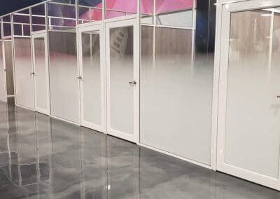 Commercial glass doors and walls with film